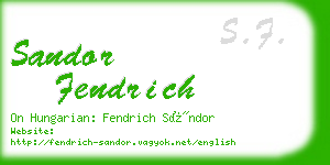 sandor fendrich business card